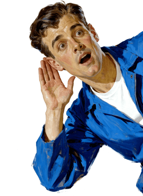 Мужчина слушает